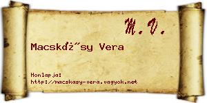 Macskásy Vera névjegykártya